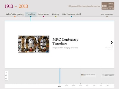 MRC Centenary Website Screen Shot